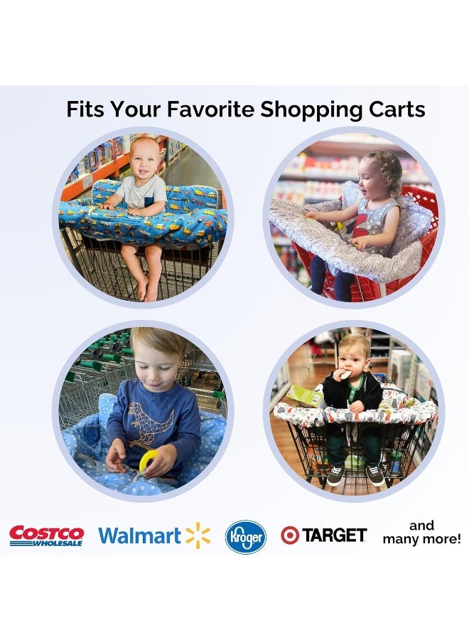 Suessie Shopping Cart Cover and High Chair Cover, Blue Dots - Image 4