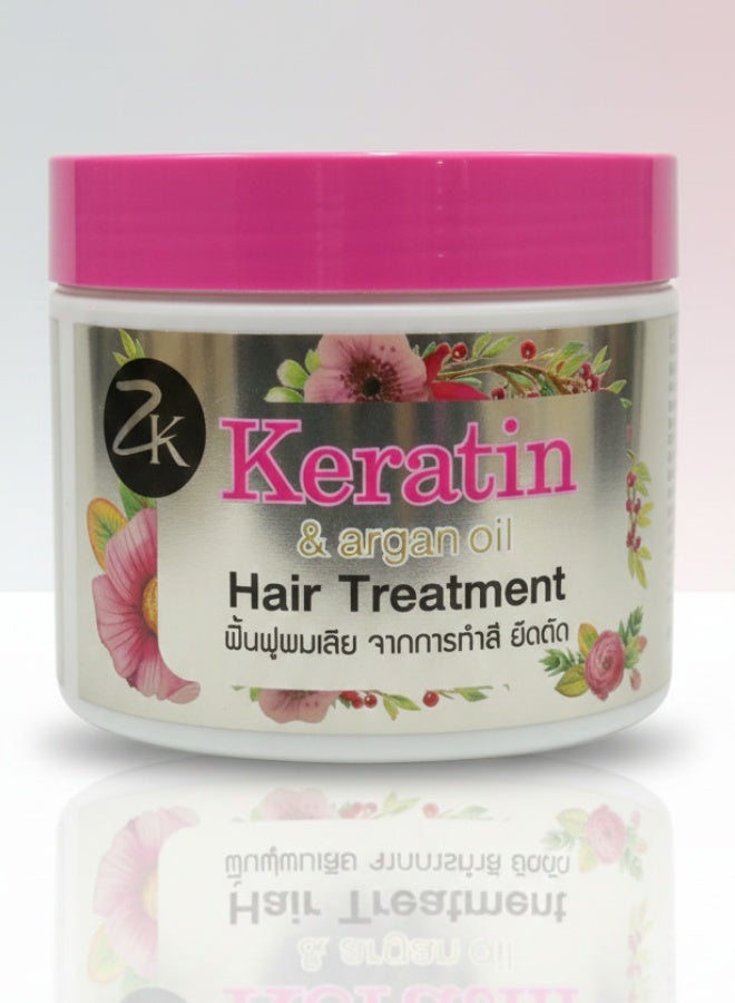 ZILKA PF Keratin Argan Oil Hair Treatment Mask 300 ml Deep Repair for Dry Damaged Hair Smooth Shine Nourishing Hair Care - Image 1