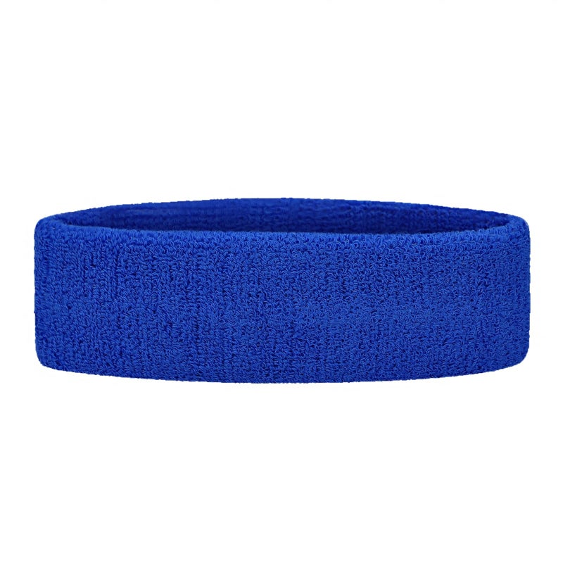 GOGO Sports Headband Sweatband Athletic Terry Cloth Head Band Royal Blue - Image 2