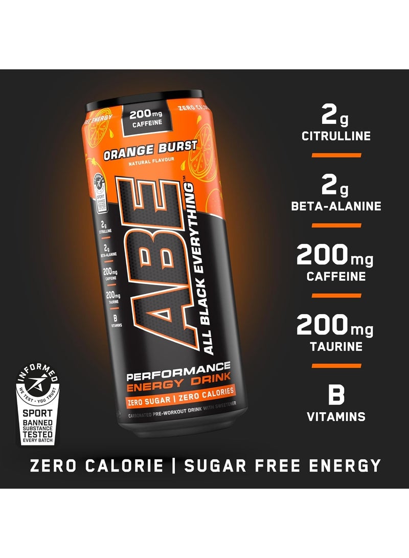 Applied Nutrition Abe Energy Plus Pre Workout With Orange Burst Drink Food Supplement 330Ml Pack Of 12 - Image 3