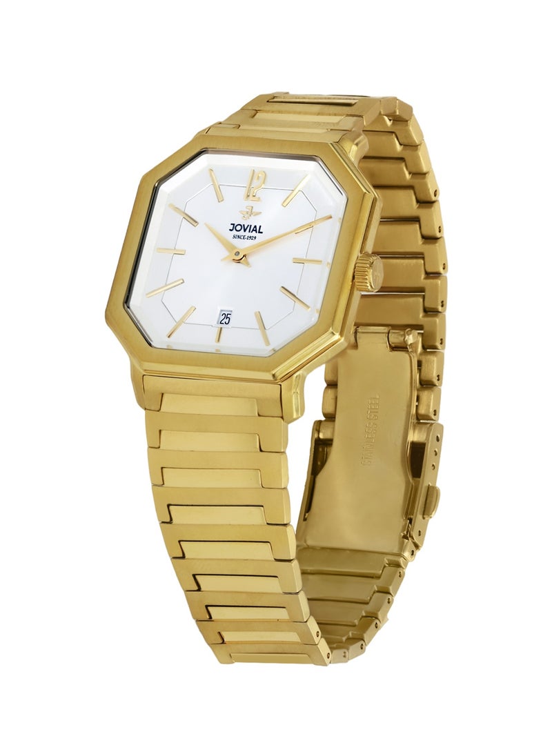 Jovial JOVIAL 18528LGMQ01E Women's Fashion Watch Stainless Steel Band Watch,28mm, White Dial  - Image 2