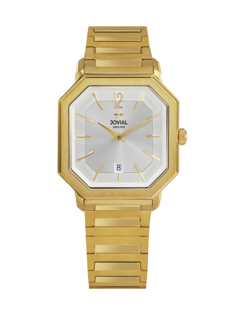 Jovial JOVIAL 18528LGMQ01E Women's Fashion Watch Stainless Steel Band Watch,28mm, White Dial  - Image 1