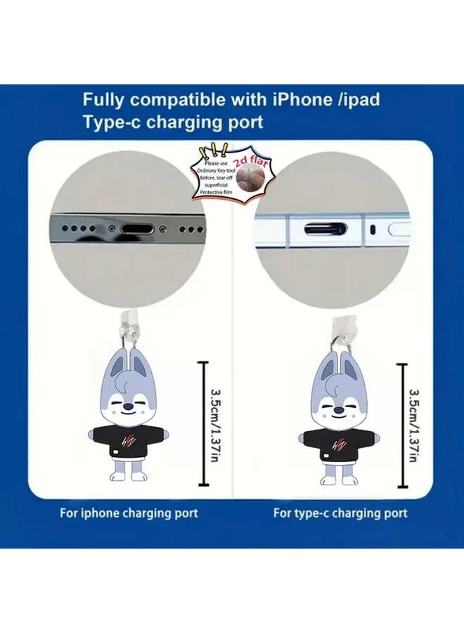 كي بوب لطيف كارتون سدادة غبار للأكريليك للهاتف iPhone Android Type C طراز T Z - Image 3