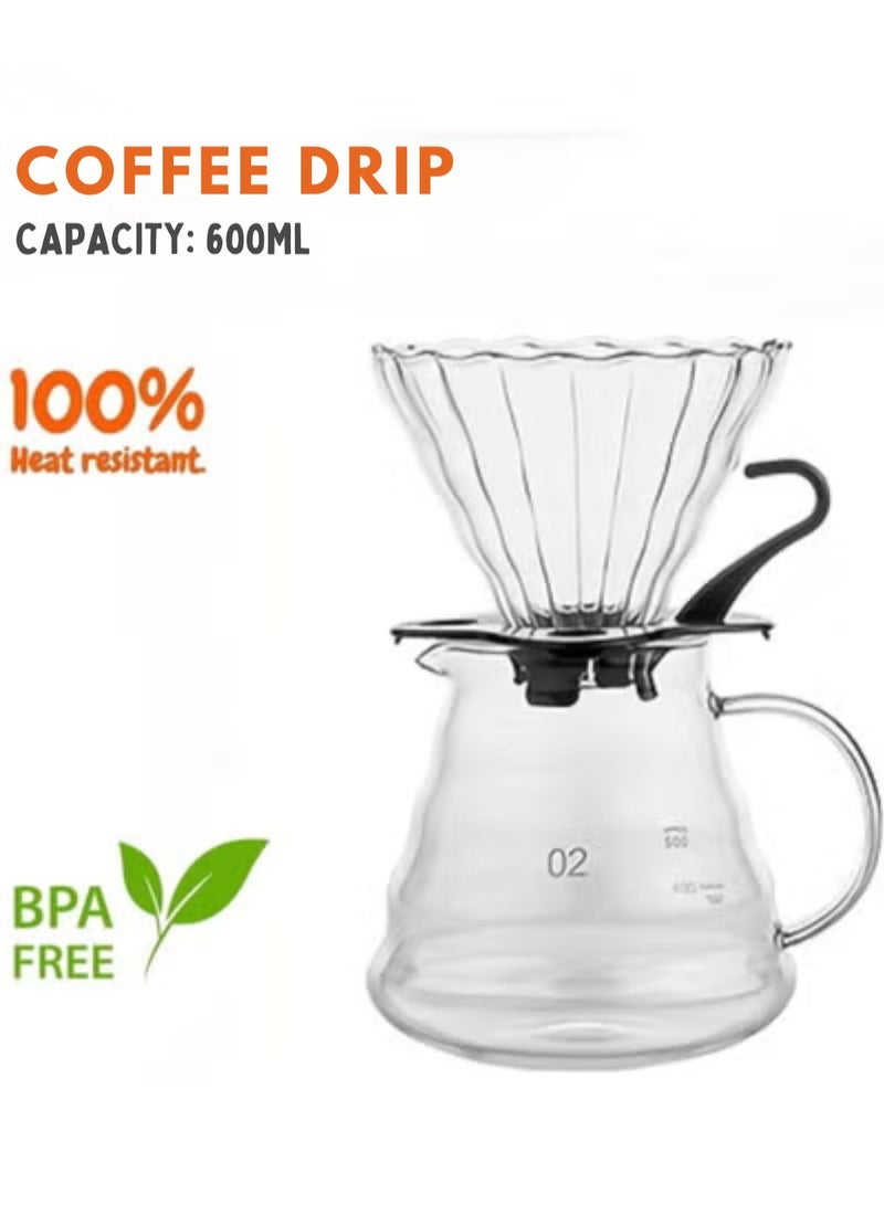 V60 Pour Over Coffee Maker Set 15-Piece, Portable Drip Coffee Kit with Digital Scale, Manual Grinder, Double-Walled Mug and Filters, All-in-One Brewing Gift Box for Home, Travel and Camping - Image 4