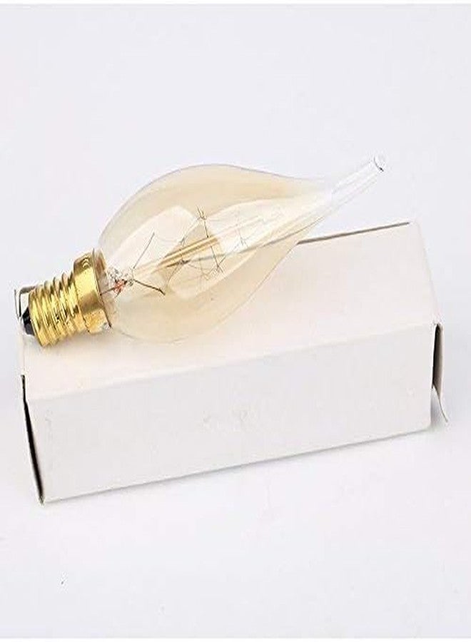 SCOMX lingruiyi 8-Pack Edison Vintage Incandescent Chandelier 40W 110-130V, 280 Lumen Bent Flame Tip Bulb with Candelabra Base (E12) Home Light Fixtures Decorative, Dimmable, 8 Count (Pack of 1) - Image 2