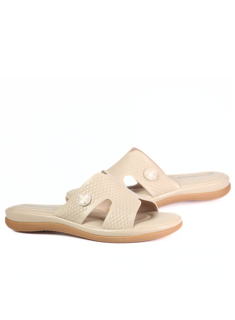 SD.Felano Women Comfort Flat Sandals | Soft Cushioned Footbed | Lightweight Easy Slip On Design | Anti Slip Sole | Open Toe Daily Wear Sandals | Comfortable Footwear For Home Walking And Casual Use - Image 2