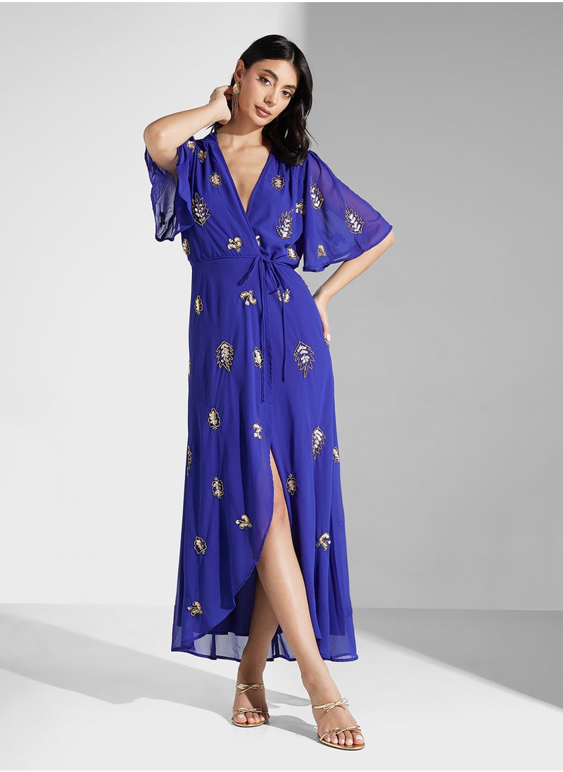 Hope & Ivy Embroidered Chiffon Dress  - Image 4