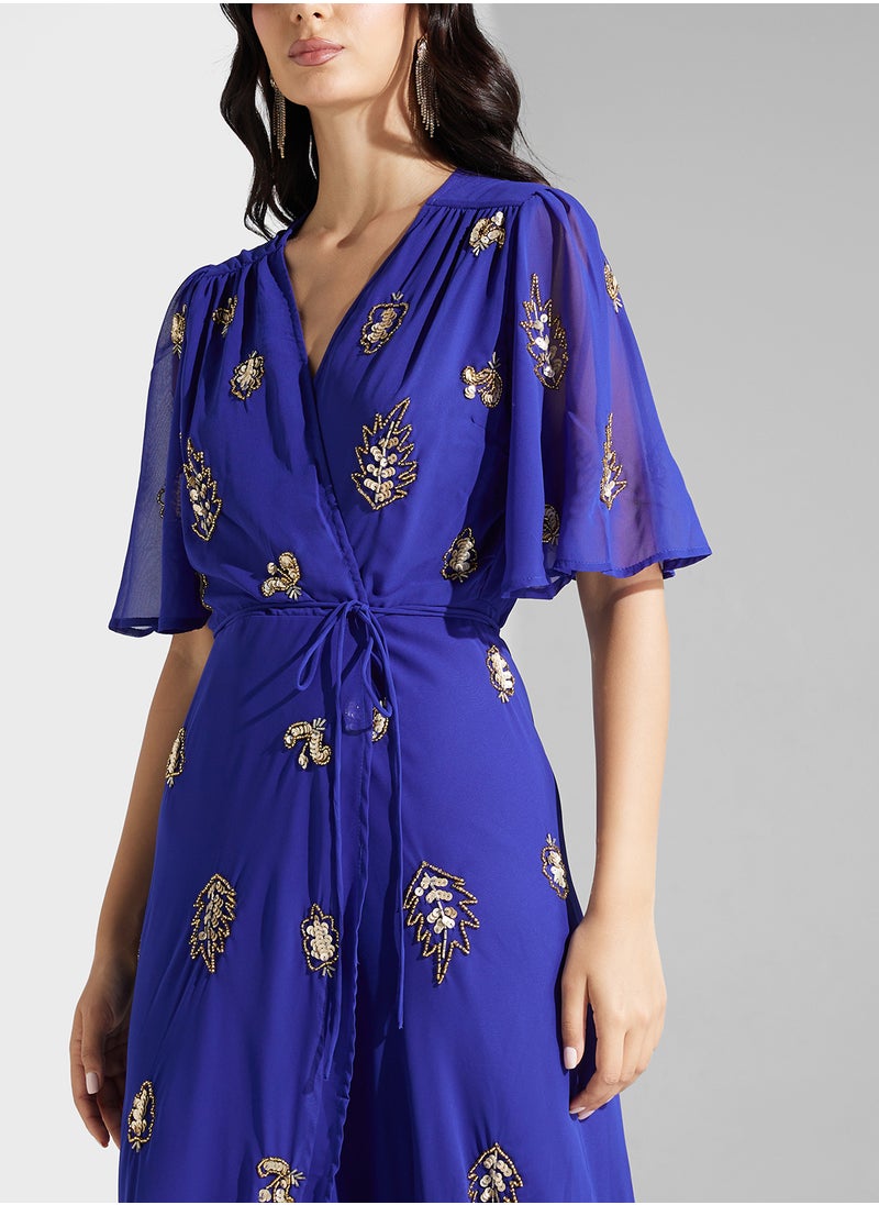 Hope & Ivy Embroidered Chiffon Dress  - Image 3