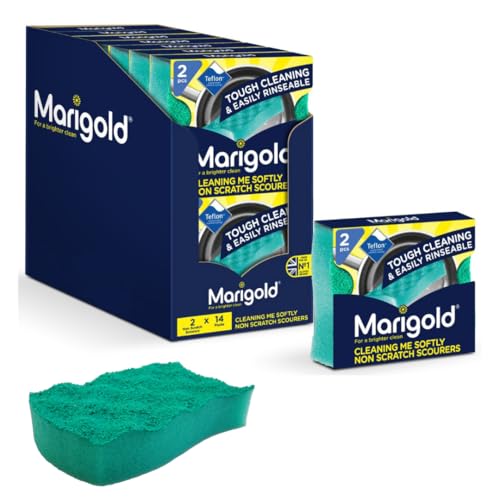 Marigold Cleaning Me Softly NonScratch Scourer 14 Packs of 2 Scourers Green 126 x 25 x 115 cm