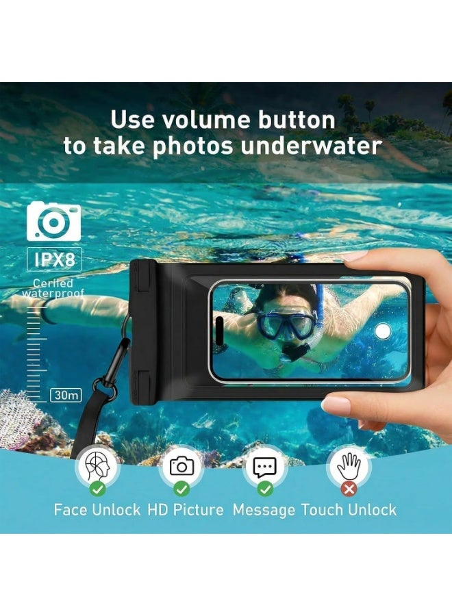Waterproof Phone Pouch, with Interior Card Pocket, Large Waterproof Phone Case for iPhone 17 16 15 14 Pro Max, Sumsung S25 S26 ,IPX8 Lightweight Cellphone Dry Bag, Beach Cruise Ship Essential,1 Pack-Black-8.3″ - Image 4
