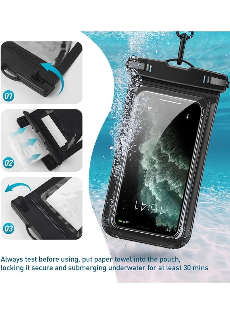 Waterproof Phone Pouch, with Interior Card Pocket, Large Waterproof Phone Case for iPhone 17 16 15 14 Pro Max, Sumsung S25 S26 ,IPX8 Lightweight Cellphone Dry Bag, Beach Cruise Ship Essential,1 Pack-Black-8.3″ - Image 5