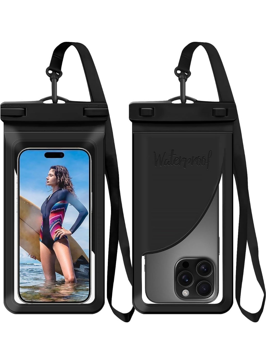 RADIANCES Waterproof Phone Pouch, with Interior Card Pocket, Large Waterproof Phone Case for iPhone 17 16 15 14 Pro Max, Sumsung S25 S26 ,IPX8 Lightweight Cellphone Dry Bag, Beach Cruise Ship Essentia