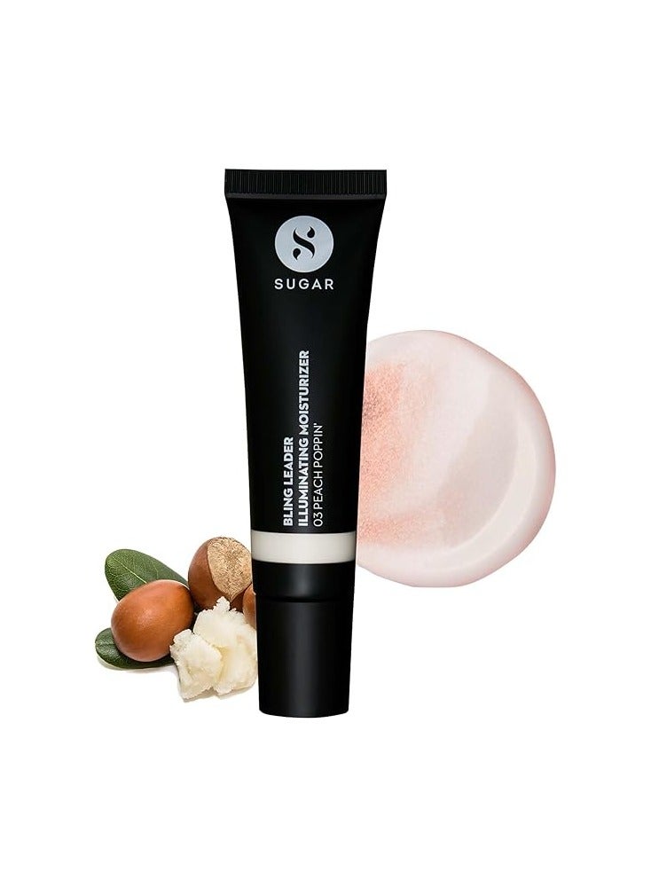 SUGAR Cosmetics Bling Leader Illuminating Moisturizer - 03 Peach Poppin' - Warm peach with a pearl finish Highlighter, Protection Against Pollutio - Image 1