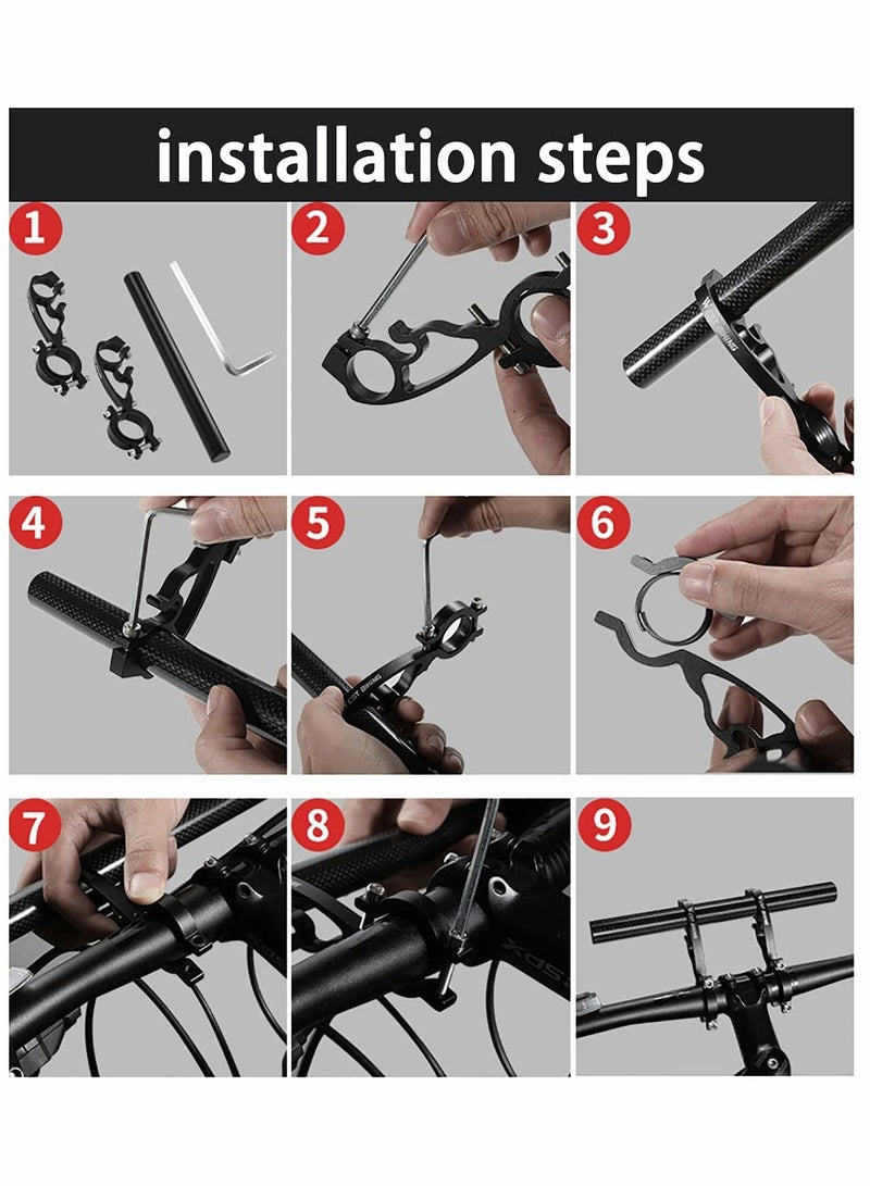 Excefore Bicycle Double Handlebars Extender Extension,Aluminum Alloy Super Long Bike Bracket Accessories,for Bike Mounts,Bicycle Extender Bars,for 22mm-32mm Bars Caliber - Image 5