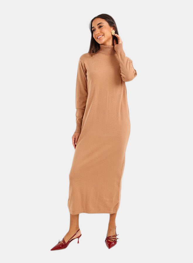 Carina Knit Turtle Neck Midi Dress - Image 1