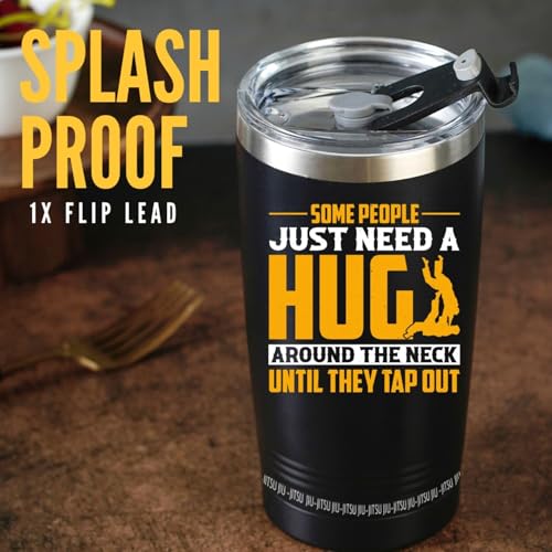 Onebttl Jiu jitsu Gifts for Men Jiu Jitsu Travel Mug for JiuJitsu Lovers Boyfriend Husband Son Grandson on Christmas Birthday Stainless Steel 20Oz Tumbler Black - Image 3