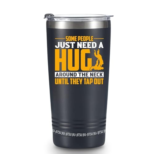 Onebttl Jiu jitsu Gifts for Men Jiu Jitsu Travel Mug for JiuJitsu Lovers Boyfriend Husband Son Grandson on Christmas Birthday Stainless Steel 20Oz Tumbler Black - Image 1