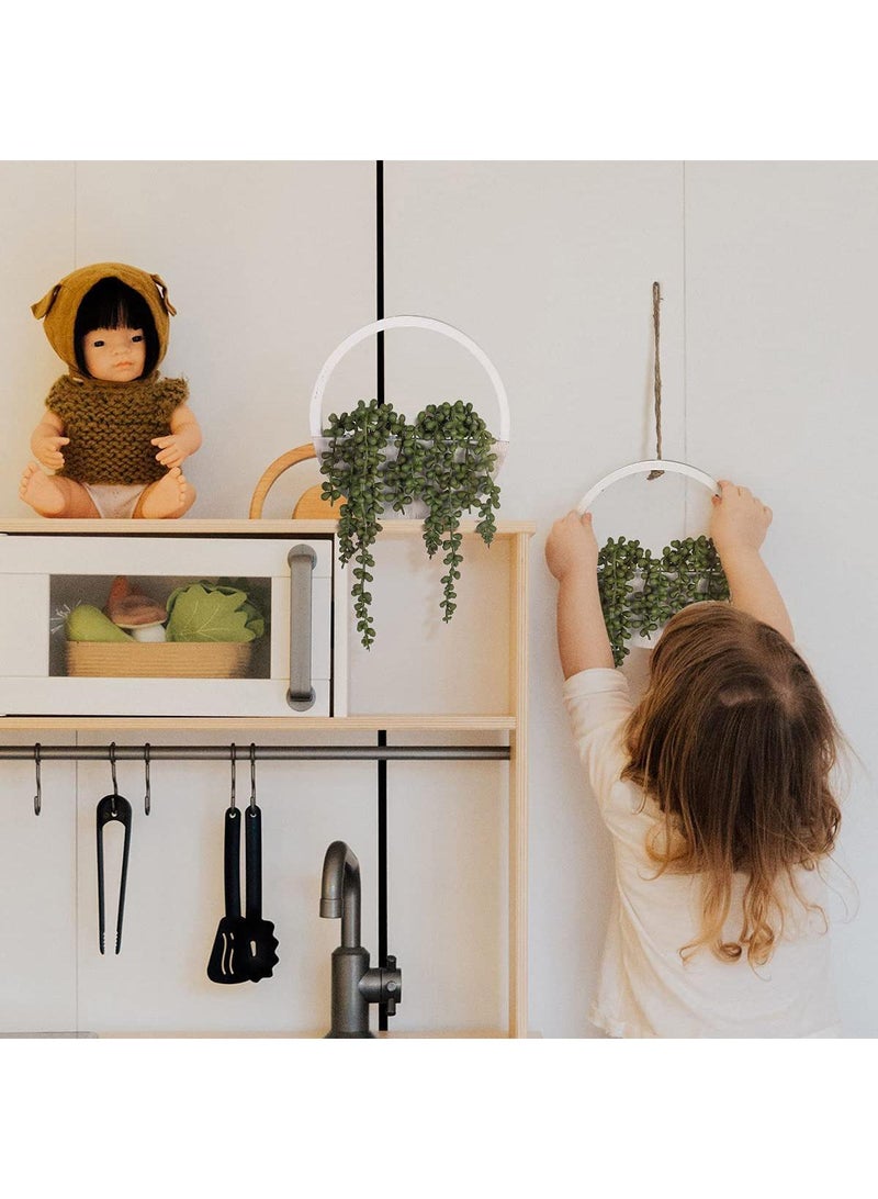 Bluejw Succulent Planter Box Decorative Wooden Round Plant Container Garden Planter Vintage Wall Hanging Flower Pot For Indoor Outdoor Plants Vegetables Herbs Flowers - Image 5