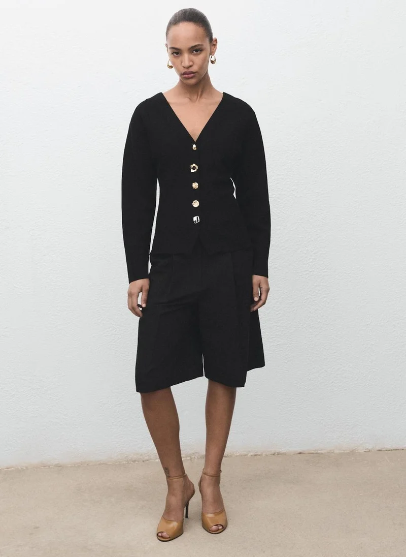 مانجو Knitted jacket with jewel buttons