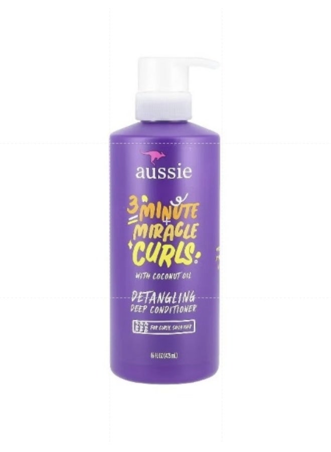 Aussie, 3 Minute Miracle Curls, Detangling Deep Conditioner, With Coconut, 16 fl oz (475 ml)