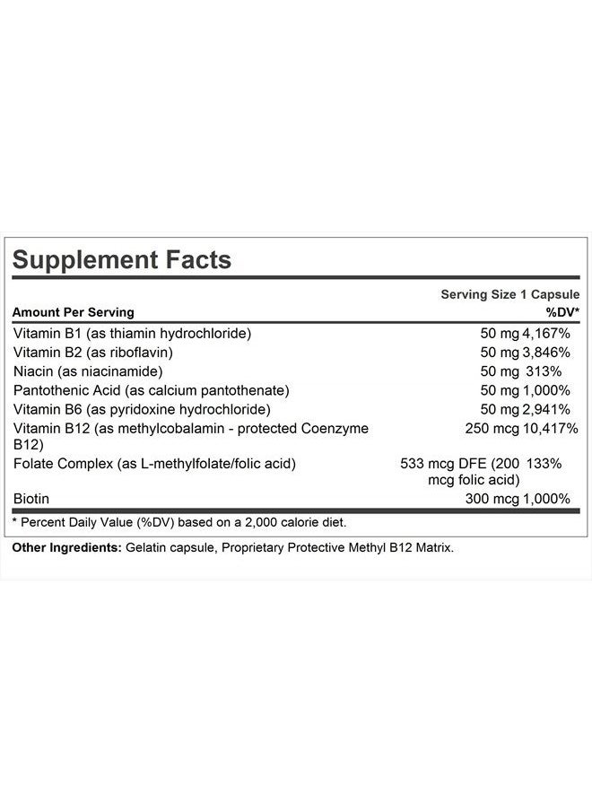 Andrew Lessman - High Potency B-Complex 60 Capsules - with High Levels of Folate Complex & Biotin, Promotes Cellular Growth, Energy, Immune Function, Detoxification, Fat Metabolism & More - Image 1