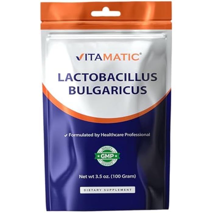 Vitamatic Lactobacillus Bulgaricus Probiotic Powder - Digestive Health Support - 100 Gram (3.5 OZ) - 100 Servings - Image 1
