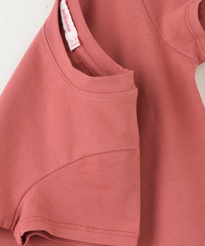 Jelliene DARK PEACH COLOR T-SHIRT WITH CROCHETED FLOWER - Image 4