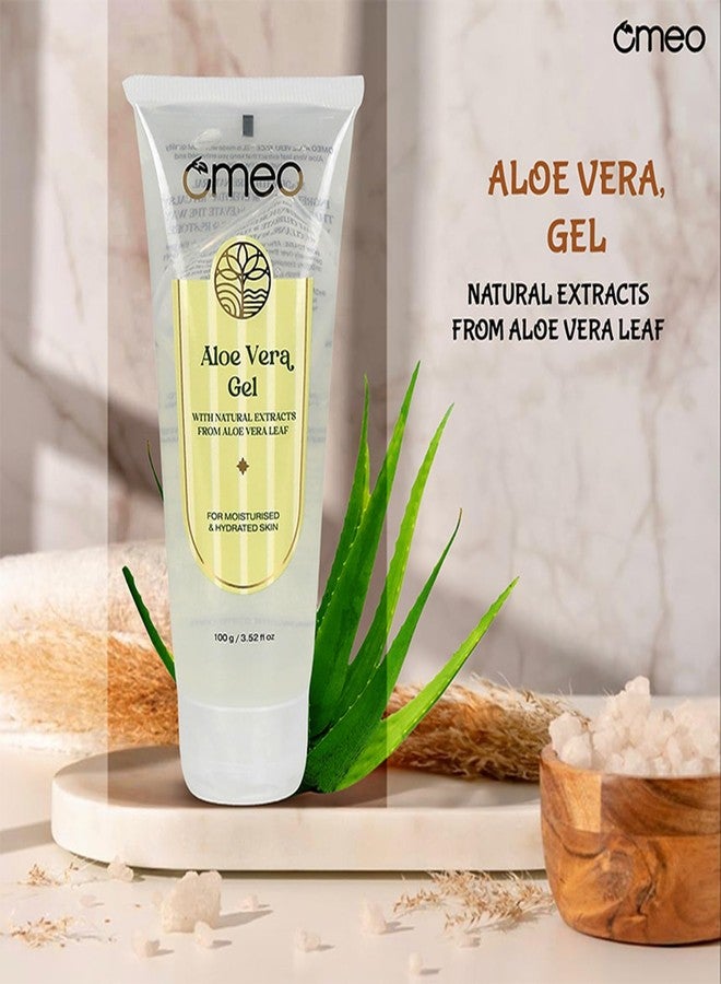 Omeo Aloe Vera Gel 100g for Face, Skin & Hair Care Made with Pure Aloevera Extract | Hydrating, Moisturizing Gel for Glowing, Soothing Skin & Smooth Hair | Non Sticky, Non Greasy, No Paraben, SLS Free - Image 4