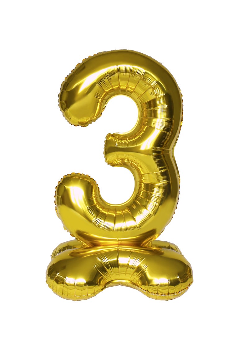 Party Zone Gold Stand Number Balloon 3 40'' 