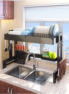 MissTiara Dish Rack,64-100 CM Length Adjustable Over The Sink Dish Rack Extra Heavy Duty Adjustable Length and Height Large Dish Drying Stand Drainer with Utensil Holder for Kitchen Countertop Organizer  - Image 2