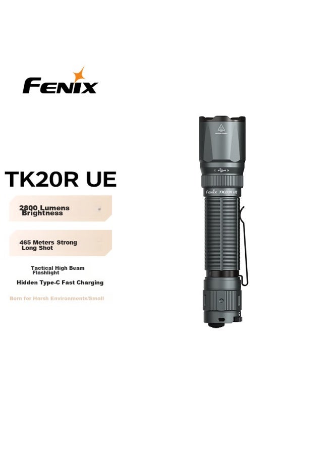 fenix فينيكس Tk20R Ue مصباح يدوي، رمادي حضري، إضاءة خارجية عالية الكثافة بعيدة المدى، مصباح يدوي بعجلة تكتيكية - Image 1