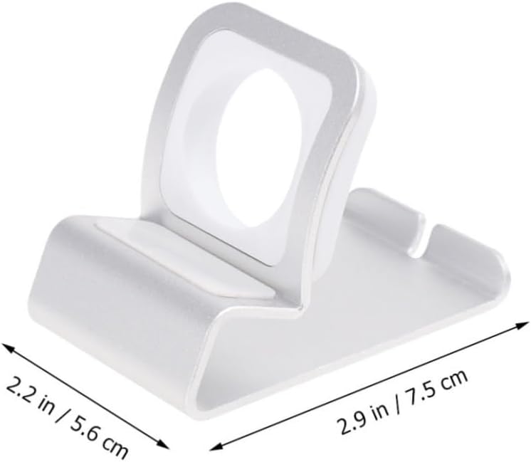 Outanaya Watch Charging Dock Mini Bedside Stand Charging Station Holder Mini Stand Elegant Dock Support Watch Mount Silver - Image 2