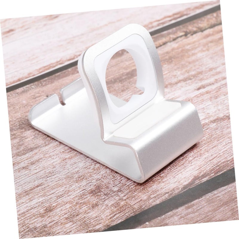 Outanaya Watch Charging Dock Mini Bedside Stand Charging Station Holder Mini Stand Elegant Dock Support Watch Mount Silver - Image 4