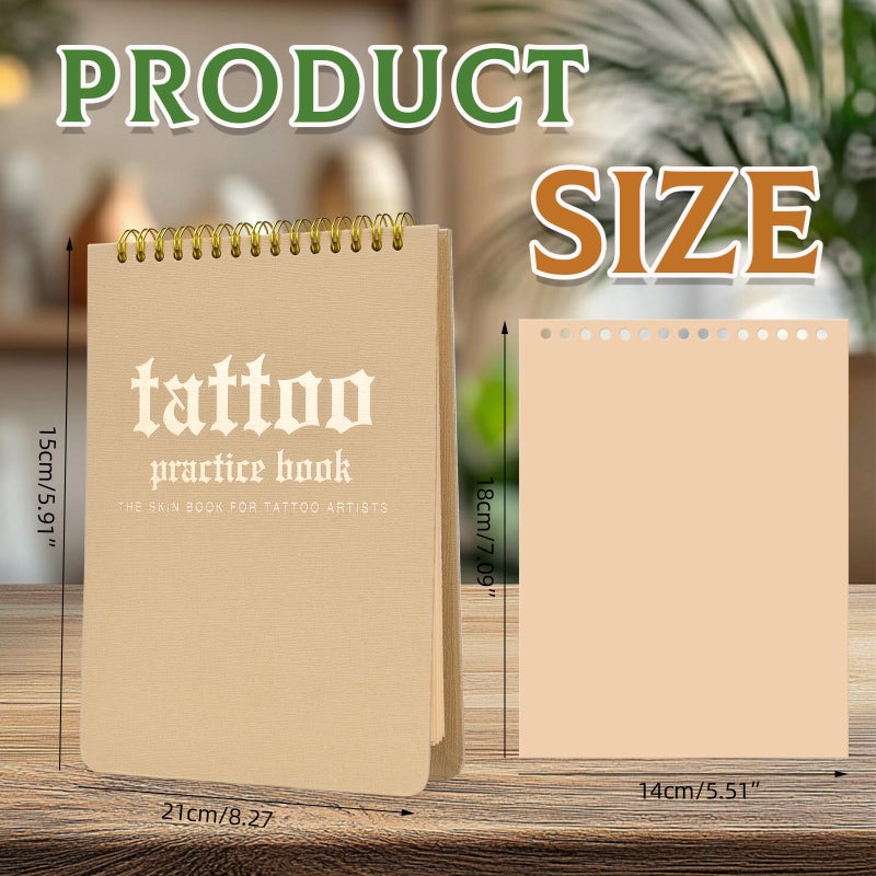 BAMTTOO Blank Tattoo Practice Skin Book and Transfer Paper Kit 10pcs Double Sides Fake Skin 10pcs Tattoo Stencil Paper for Beginners Artists - Image 2
