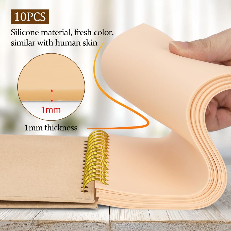 BAMTTOO Blank Tattoo Practice Skin Book and Transfer Paper Kit 10pcs Double Sides Fake Skin 10pcs Tattoo Stencil Paper for Beginners Artists - Image 5