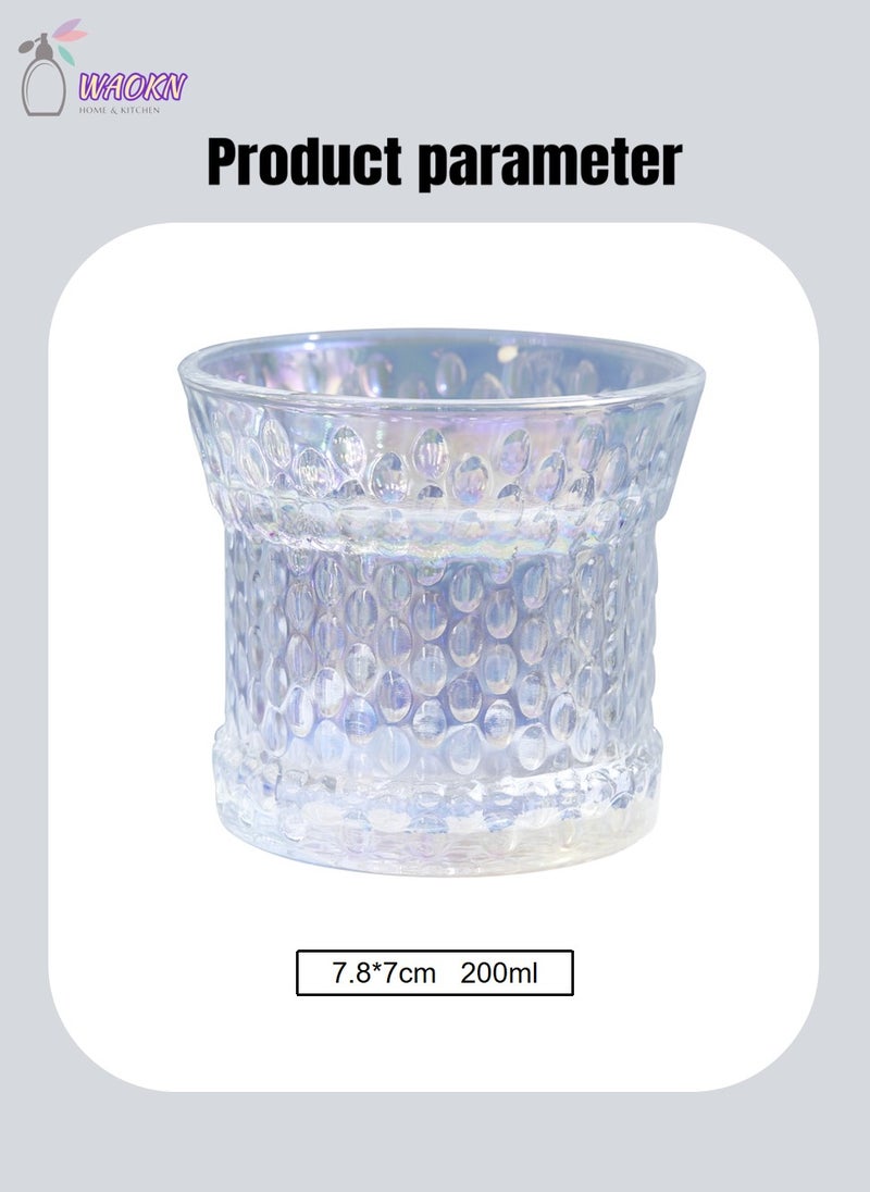 WAOKN 6 Waist Glass Set, High Appearance Level Coffee Cup, Home Guest Water Cup, Can Be Used To Drink Water, Tea, Coffee, Milk, Short, 200Ml  - Image 2