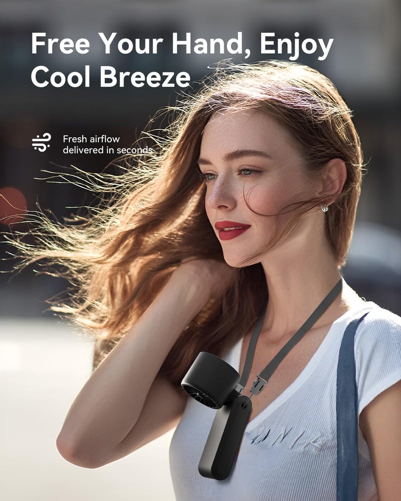 Kimguard Handheld Portable Turbo Fan with Ice Cooler, Speed (1-199) 5500mAh Rechargeable Personal Fan,[20H Cooling Time] Mini Yet Powerful [20000 RPM] Small Pocket Fans for Travel/Outdoor/Office, Gold Black - Image 3