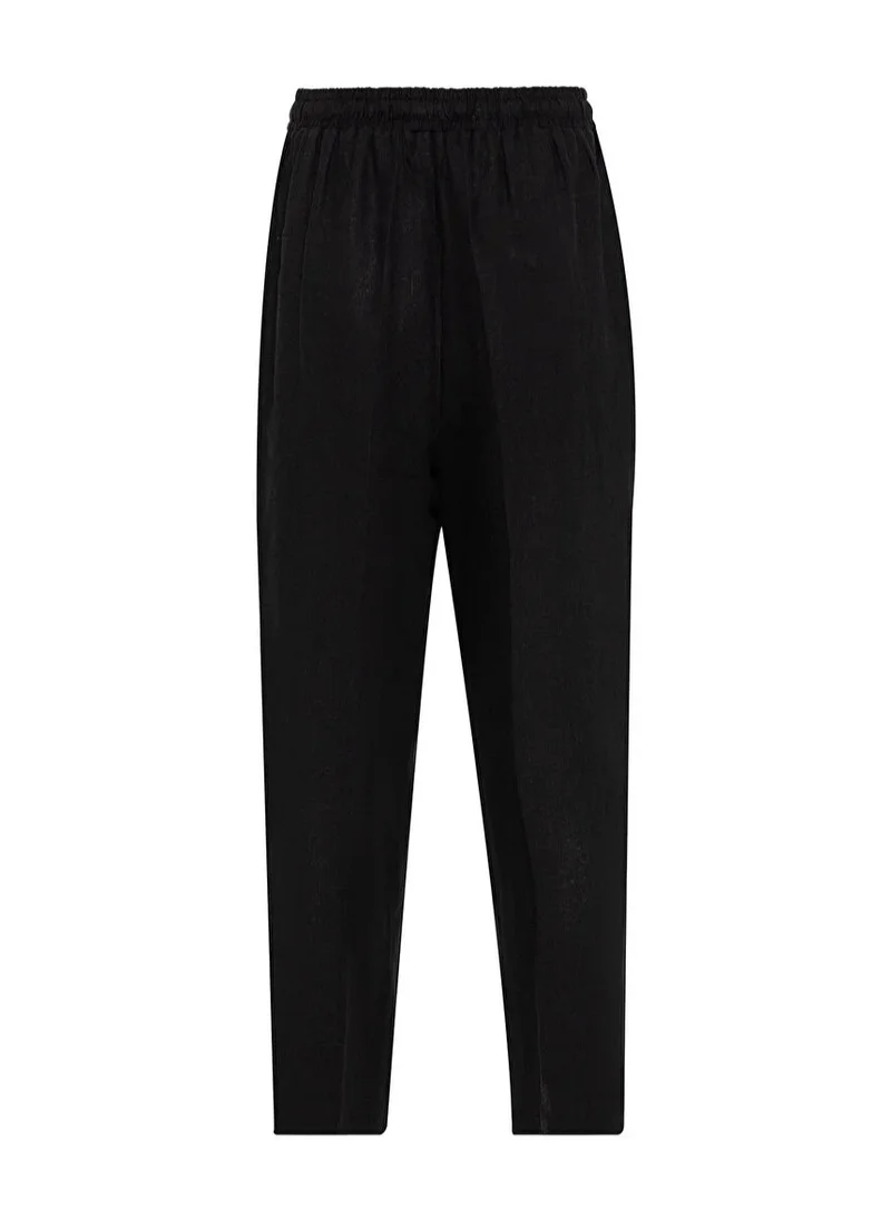 Nocturne Wide Leg Linen Trousers