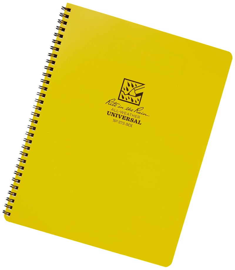Rite in the Rain Weatherproof Side Spiral Notebook, 8.5" x 11", Yellow Cover, Universal Page Pattern (No. 373-MX) - Image 4