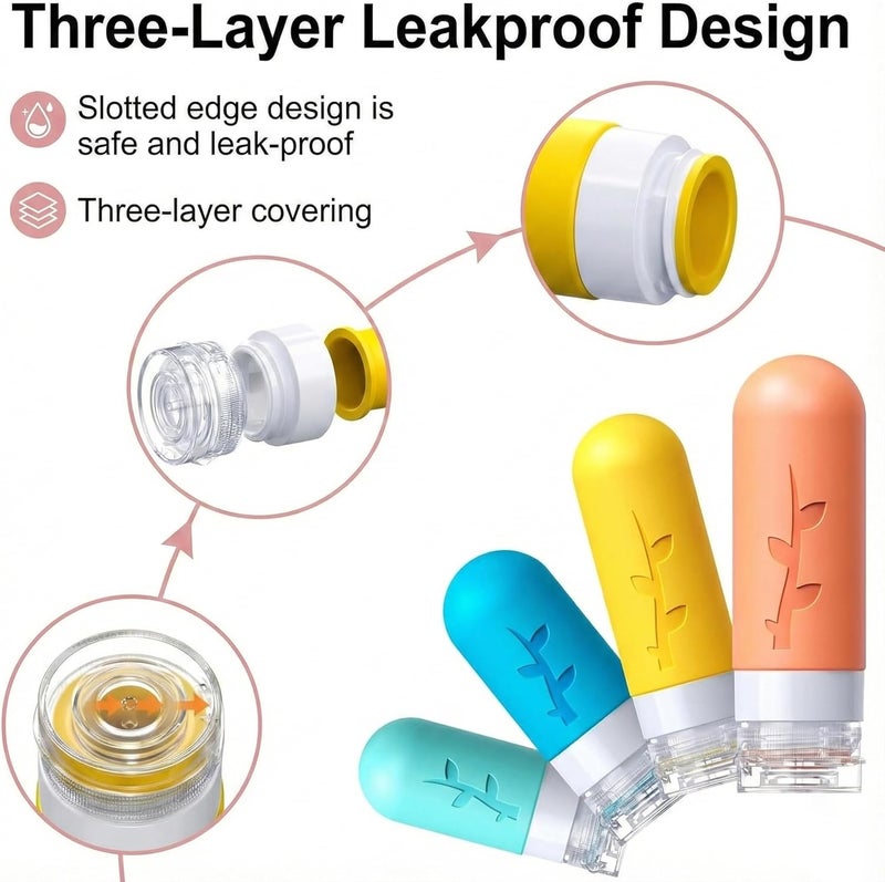 Eworld 16 Pack Travel Bottles Set, TSA Approved Leak Proof Silicone Containers with Makeup Bag - Image 3