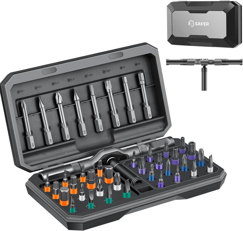 Saker 42 in 1 Magnetic Screwdriver Set - Multi Bit Free Combination Ratchet Screwdriver Set for DIY and Repairs - Image 1