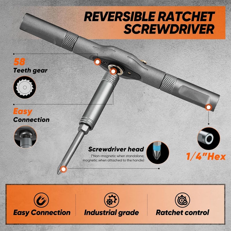 Saker 42 in 1 Magnetic Screwdriver Set - Multi Bit Free Combination Ratchet Screwdriver Set for DIY and Repairs - Image 3