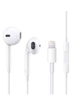 Earphone with Lightning Connector White iPhone Earbuds Wired Headphones