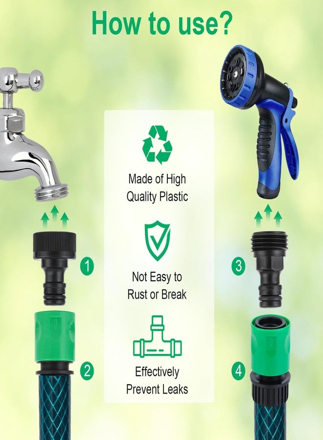 VYH 20 Pieces plastic water hose quick connect fittings, Garden Hose Quick Connect Fittings Plastic Fitting Adapter for Hose 3/4 Inch GHT Male and Female Connectors with 12 Pieces Rubber Washer - Image 3