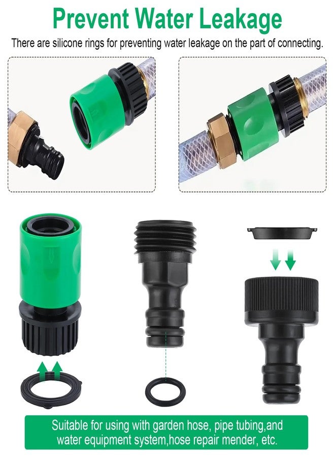 VYH 20 Pieces plastic water hose quick connect fittings, Garden Hose Quick Connect Fittings Plastic Fitting Adapter for Hose 3/4 Inch GHT Male and Female Connectors with 12 Pieces Rubber Washer - Image 2