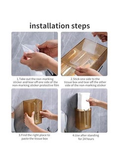 Beauenty Acrylic Paper Towel Holder, Wall Mounted Paper Towel Dispenser, Adhesive Tissue Box Guest Napkin Countertop Paper Towel Holder for Bathroom(White)  - Image 5