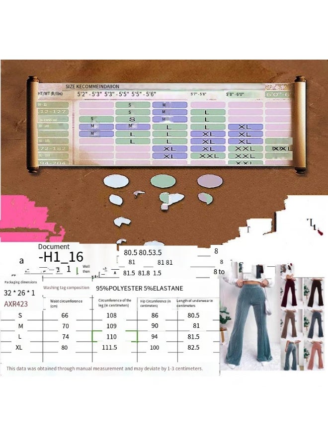 general Women's Solid Color High Waist Slim Small Bell Bottoms Corduroy Casual Pants - Image 4