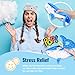 NiToy Shark Pop Fidget Toy for Kids Adults 874x787 Large Silicone Sensory Bubble Toy for Stress Relief Focus TieDye Blue Push Popper for ADHD Autism Anxiety Reusable Washable Press Toy - Image 4