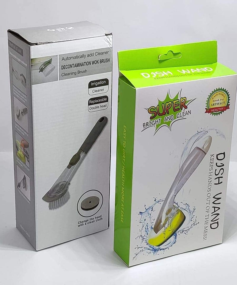 BEE HOME Brush Set Combo for Plastic Cleaning Kitchen or Dish Washing with Scrub Sponge. - Image 1
