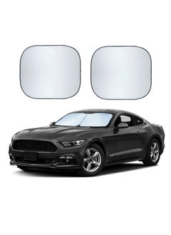 Car Windshield Sunshade Durable 240T Polyester Sun Shield for Front Window Reflect UV Rays and Heat Protect Your Foldable 2 Piece Medium (28 x 31 inches)